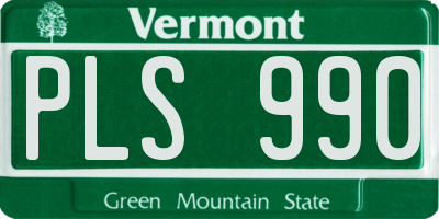 VT license plate PLS990