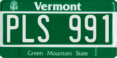VT license plate PLS991