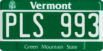 VT license plate PLS993