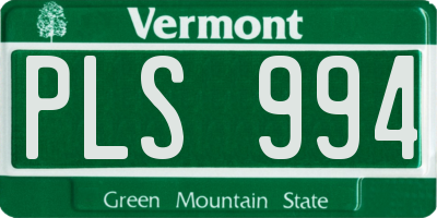 VT license plate PLS994