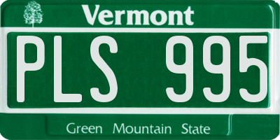 VT license plate PLS995