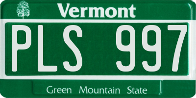 VT license plate PLS997