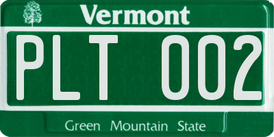 VT license plate PLT002