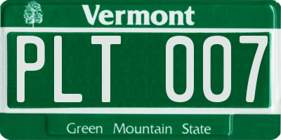 VT license plate PLT007