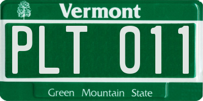 VT license plate PLT011