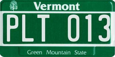 VT license plate PLT013