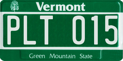 VT license plate PLT015