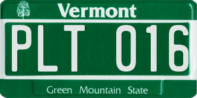 VT license plate PLT016