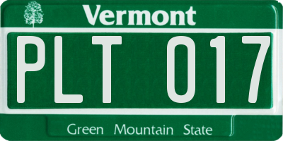 VT license plate PLT017