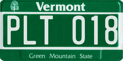 VT license plate PLT018