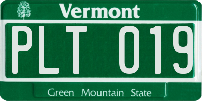 VT license plate PLT019