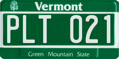 VT license plate PLT021