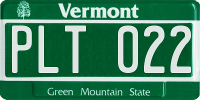 VT license plate PLT022