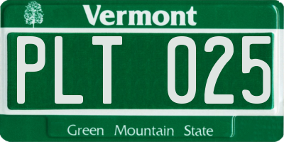 VT license plate PLT025