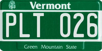 VT license plate PLT026