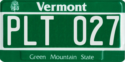 VT license plate PLT027