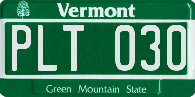 VT license plate PLT030