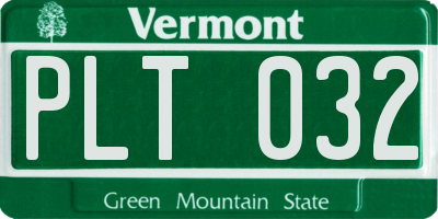VT license plate PLT032