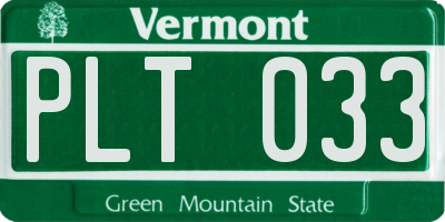 VT license plate PLT033