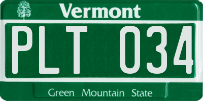 VT license plate PLT034