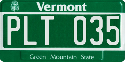 VT license plate PLT035