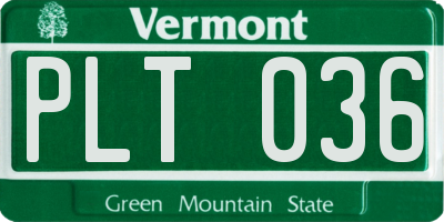 VT license plate PLT036