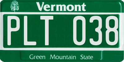 VT license plate PLT038