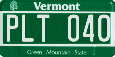 VT license plate PLT040