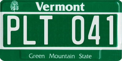 VT license plate PLT041