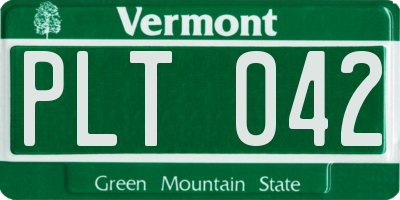 VT license plate PLT042