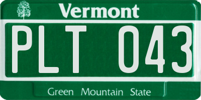 VT license plate PLT043
