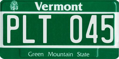 VT license plate PLT045