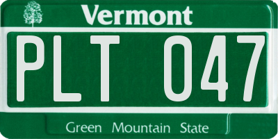 VT license plate PLT047