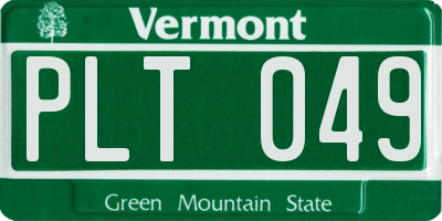 VT license plate PLT049