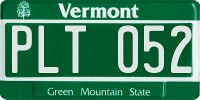 VT license plate PLT052