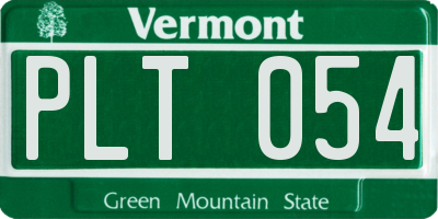VT license plate PLT054
