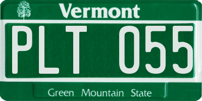 VT license plate PLT055