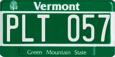 VT license plate PLT057