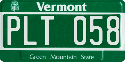 VT license plate PLT058