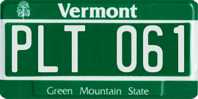 VT license plate PLT061
