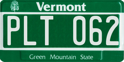 VT license plate PLT062