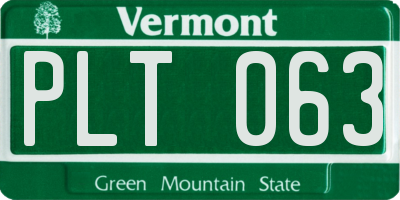 VT license plate PLT063