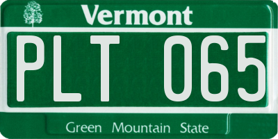 VT license plate PLT065