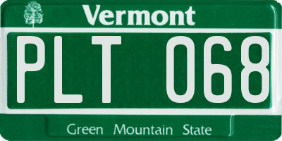 VT license plate PLT068
