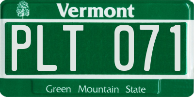 VT license plate PLT071
