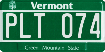 VT license plate PLT074