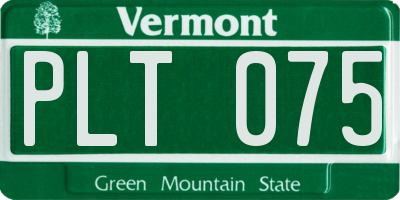 VT license plate PLT075