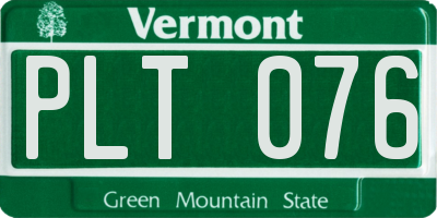 VT license plate PLT076