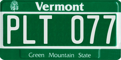 VT license plate PLT077