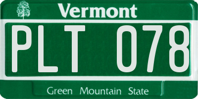 VT license plate PLT078